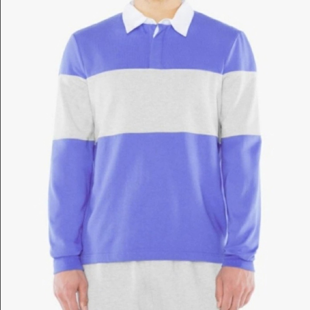 NWT American Apparel Men's Striped Rugby Shirt L